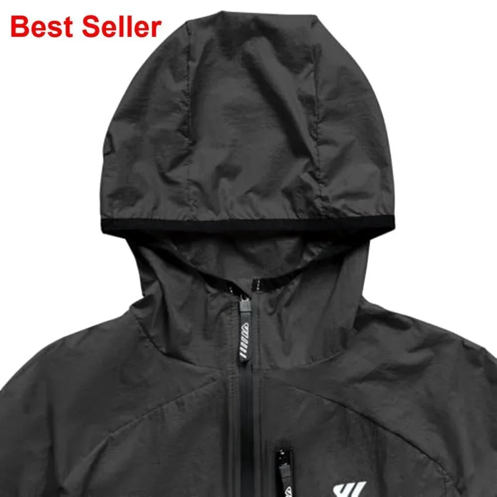 Lightweight Packable Windbreaker Jacket with Hood for Cycling Running Golf